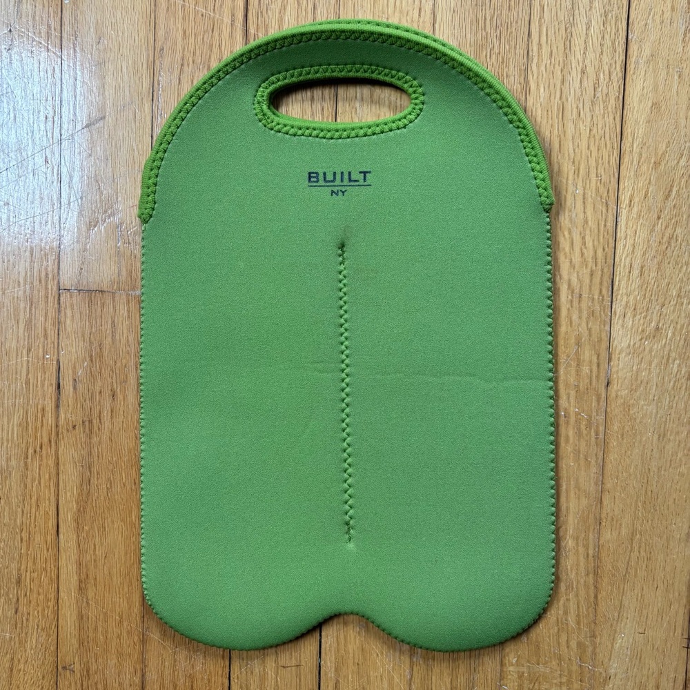 BUILT BYO neoprene wine tote bag Green Double Bottle